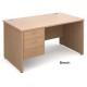 Maestro Panel End Straight Desk with Fixed Pedestal